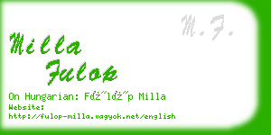 milla fulop business card